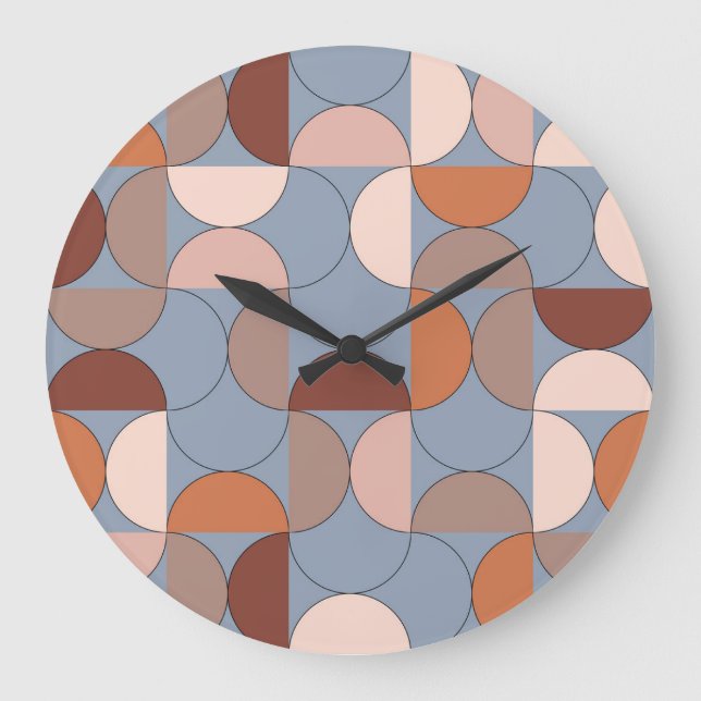 Reloj Redondo Grande Artes geométricas: estilo escandinavo minimalista. (Anverso)