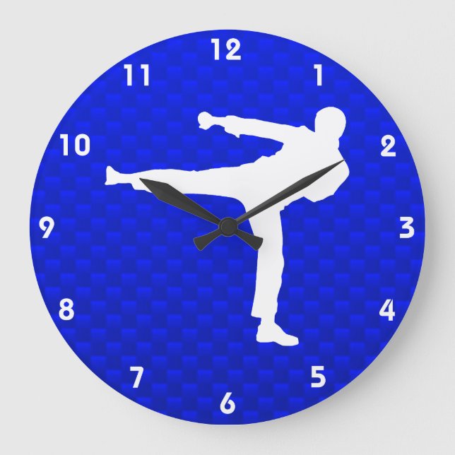 Reloj Redondo Grande Artes marciales azules (Anverso)