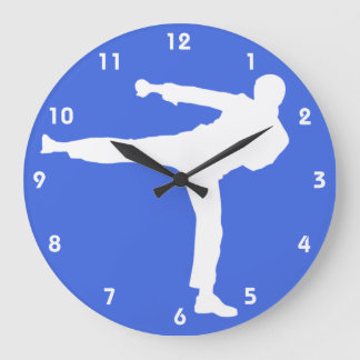 Reloj Redondo Grande Artes marciales azules reales