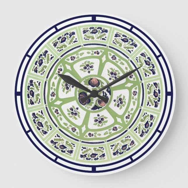 Reloj Redondo Grande Artes y artesanías, artesanos o placas florales de (Anverso)