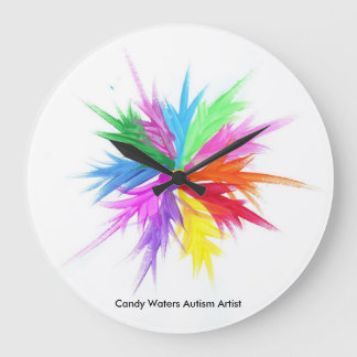 Reloj Redondo Grande Artista de autismo Candy Waters