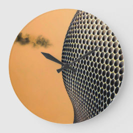 Reloj Redondo Grande Artista de tecnología Naranja abstracta moderna