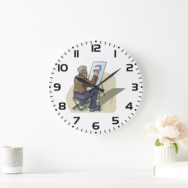 Reloj Redondo Grande Artista En El Trabajo (Subido por el creador)