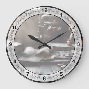 Reloj Redondo Grande Artista Gráfico - En la Oficina de Impresores