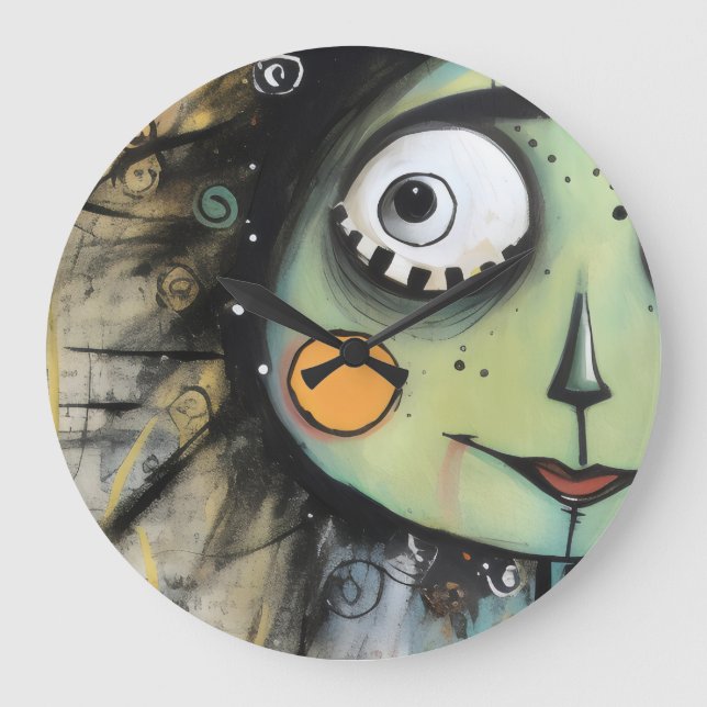 Reloj Redondo Grande ArtLady 13 Encantadora y angustiada (Anverso)