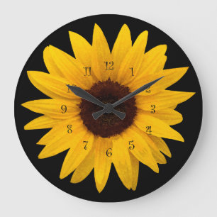 Reloj Redondo Grande Arts Sunflower estilo Textur