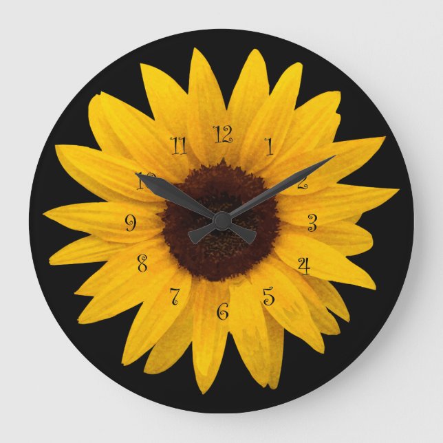 Reloj Redondo Grande Arts Sunflower estilo Textur (Anverso)
