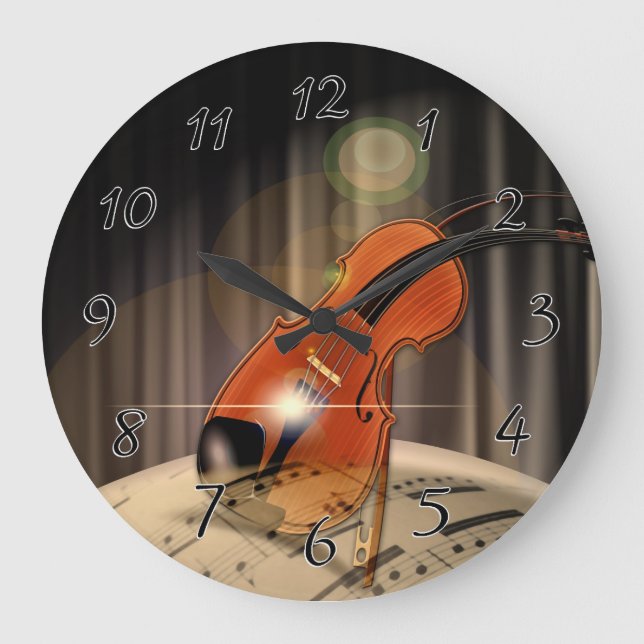 Reloj Redondo Grande Artsy Violin Music (Anverso)