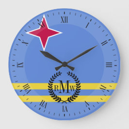 Reloj Redondo Grande Aruba flag
