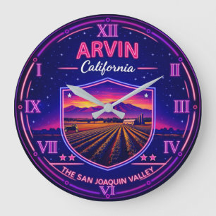 Reloj Redondo Grande Arvin California Neon Valley 
