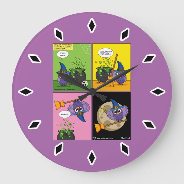 Reloj Redondo Grande Asistente para aprendices - Cómic de limpieza (Anverso)