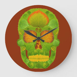 Reloj Redondo Grande Aspen Leaf Skull 10