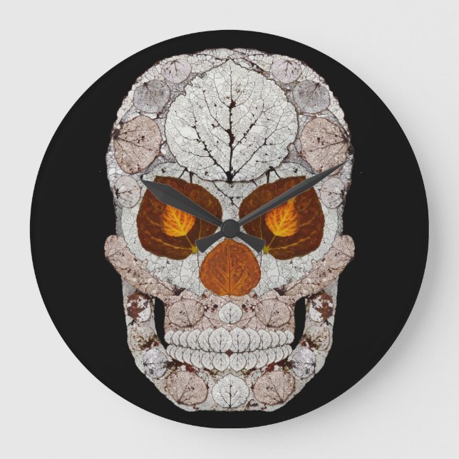 Reloj Redondo Grande Aspen Leaf Skull 11 (Anverso)