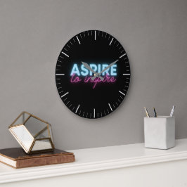 Reloj Redondo Grande Aspirar a inspirar a Neon Large Clock