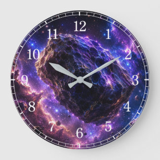 Reloj Redondo Grande Asteroid Wall Clock — Space-Inspired Design