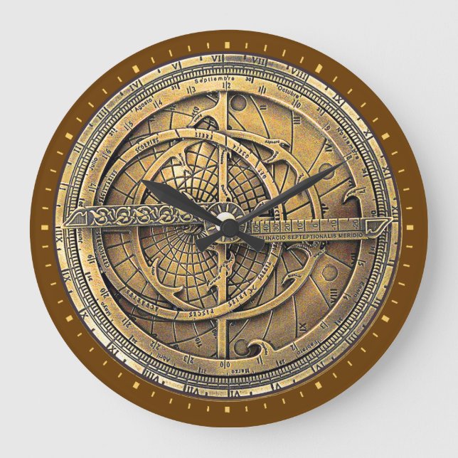 Reloj Redondo Grande Astrolabio antiguo 2 (Anverso)