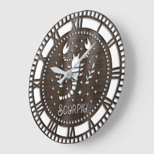 Reloj Redondo Grande Astrología/Rótulo Zodiaco/Escorpio