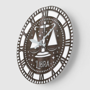 Reloj Redondo Grande Astrología/Rótulo Zodiaco/Libra
