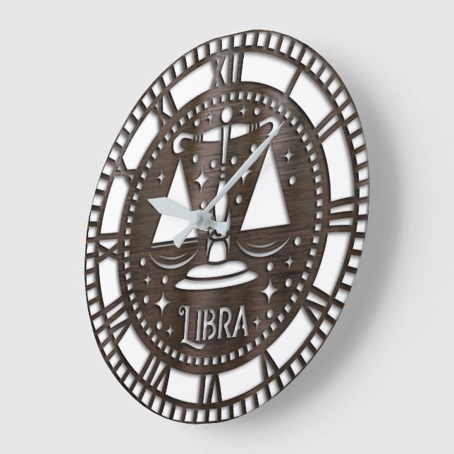 Reloj Redondo Grande Astrología/Rótulo Zodiaco/Libra (Ángulo)