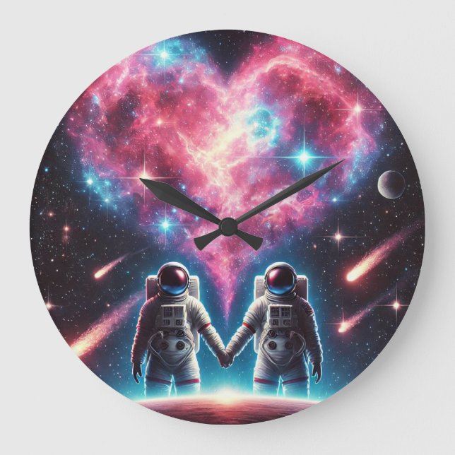 Reloj Redondo Grande Astronauta Ama Galaxy Wall Clock (Anverso)
