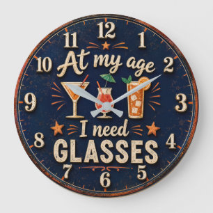 Reloj Redondo Grande At My Age I Need Glasses Funny
