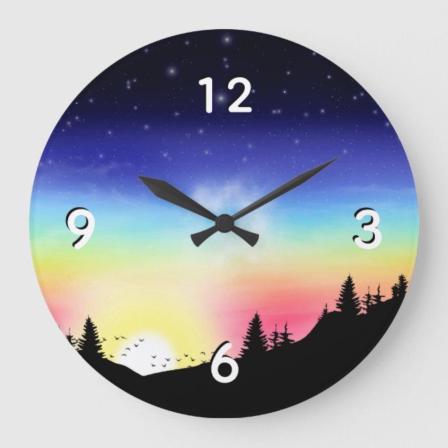 Reloj Redondo Grande Atardecer (Anverso)