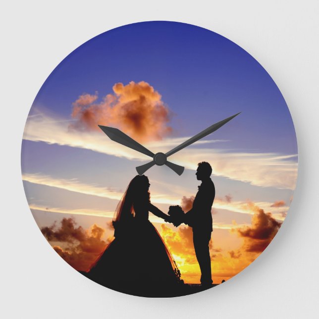 Reloj Redondo Grande Atardecer de Maldivas (Anverso)