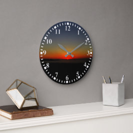 Reloj Redondo Grande Atardecer en el agua