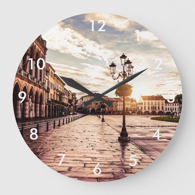 Reloj Redondo Grande Atardecer en la plaza de Padova en Italia (Anverso)