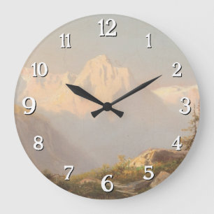 Reloj Redondo Grande Atardecer en las montañas - Carl Lafite