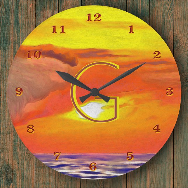 Reloj Redondo Grande Atardecer Monograma 2443 (Subido por el creador)