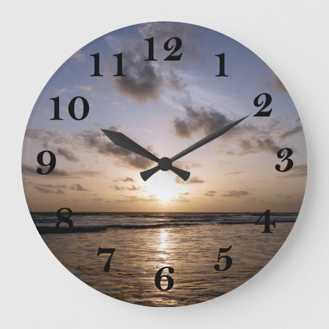 Reloj Redondo Grande Atardecer sobre el mar Árabe (Anverso)