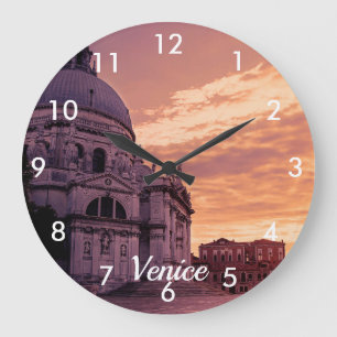 Reloj Redondo Grande Atardecer sobre la Basílica de Venecia