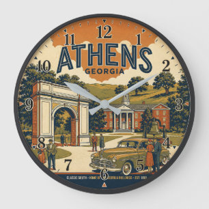 Reloj Redondo Grande Athens Georgia Vintage Classic College Town