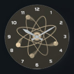 Reloj Redondo Grande Atomic Structure Vintage Science<br><div class="desc">A cool,  trendy and fun science-inspired design. The perfect gift for all scientists,  science teachers,  lab technicians,  science students,  in short,  any science geek in your life (and that includes you)! Designed by Science Geekness© at http://www.zazzle.com/sciencegeekness*</div>