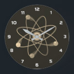 Reloj Redondo Grande Atomic Structure Vintage Science<br><div class="desc">A cool,  trendy and fun science-inspired design. The perfect gift for all scientists,  science teachers,  lab technicians,  science students,  in short,  any science geek in your life (and that includes you)! Designed by Science Geekness© at http://www.zazzle.com/sciencegeekness*</div>