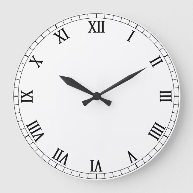 Reloj Redondo Grande Atractivo blanco de personalizable (Anverso)