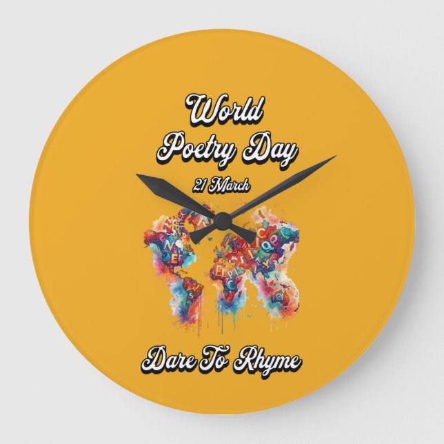 Reloj Redondo Grande Atrévete a rimar. Día Mundial de la Poesía. (Anverso)