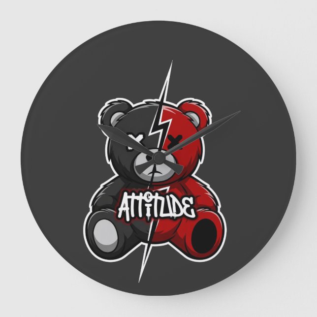 Reloj Redondo Grande Attitude Split Bear | Lightning X-Eyes Teddy Graph (Anverso)