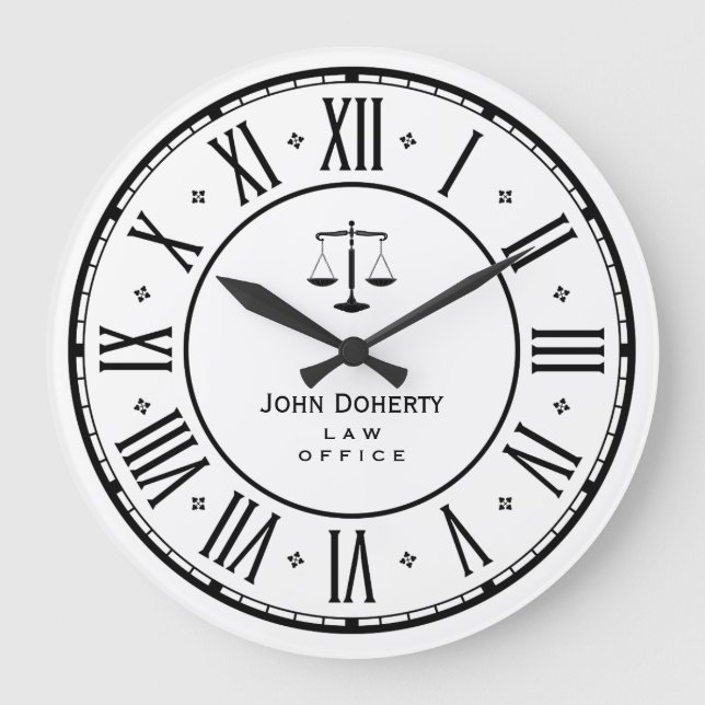 Reloj Redondo Grande ATTORNEY AT LAW | Elegant Classy Gift (Anverso)