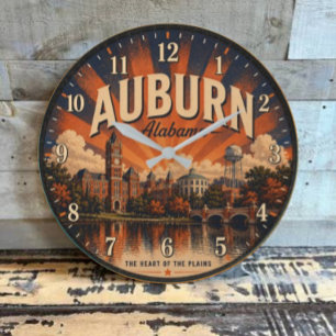 Reloj Redondo Grande Auburn Alabama Historic College Town 