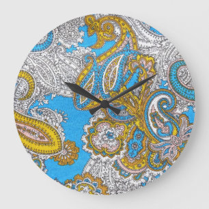 Reloj Redondo Grande Audaz Ornamento Psicodélico Islámico Grungy
