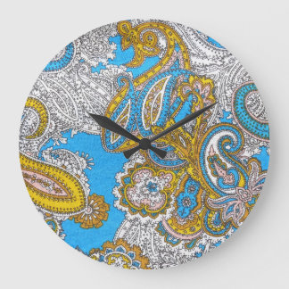 Reloj Redondo Grande Audaz Ornamento Psicodélico Islámico Grungy