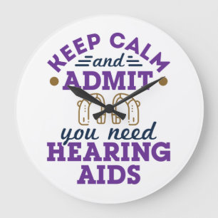 Reloj Redondo Grande Audiología divertida Mantiene la calma Admite Nece