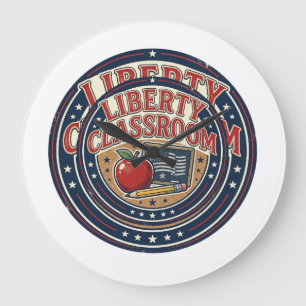 Reloj Redondo Grande Aula de Liberty Patriótica Profesor Patriótico Cla