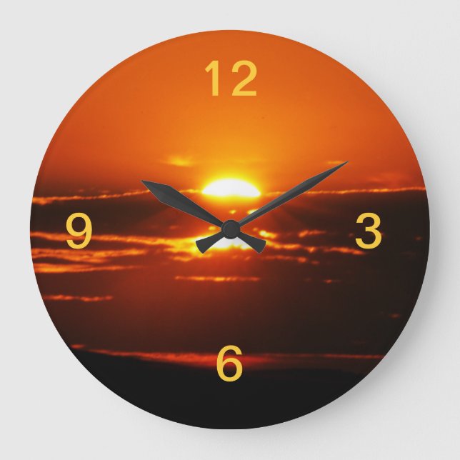 Reloj Redondo Grande Aumentar Y Brillar El Amanecer (Anverso)