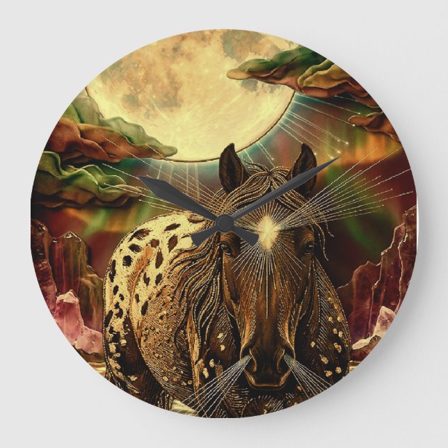 Reloj Redondo Grande Aura Equina Ámbar (Anverso)