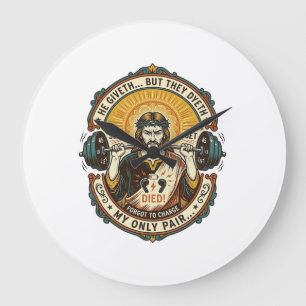 Reloj Redondo Grande Auriculares Jesus Cabeza Muerta Conjunto Silencios