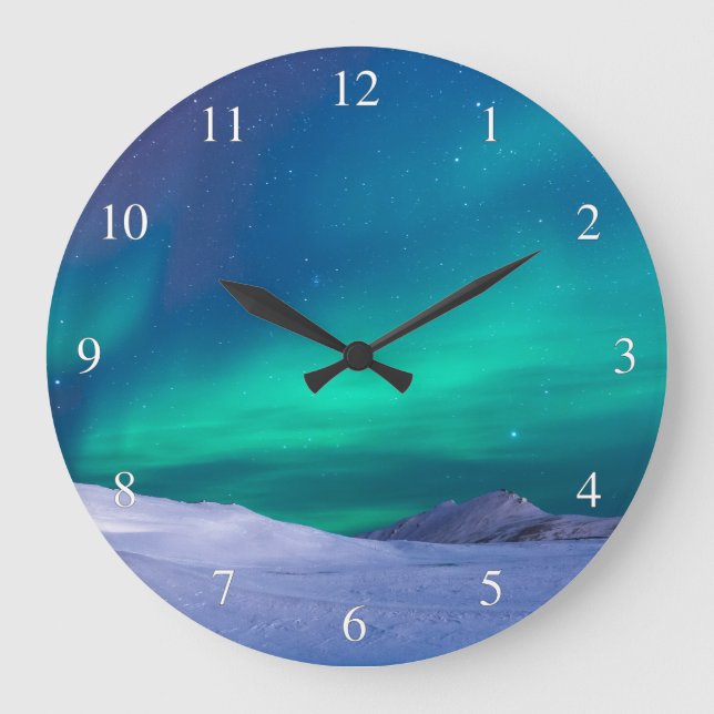 Reloj Redondo Grande Aurora Norte Ilumina números pequeños (Anverso)