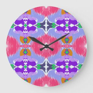 Reloj Redondo Grande Aurora Vívida Calidoscopio Floración Eléctrica